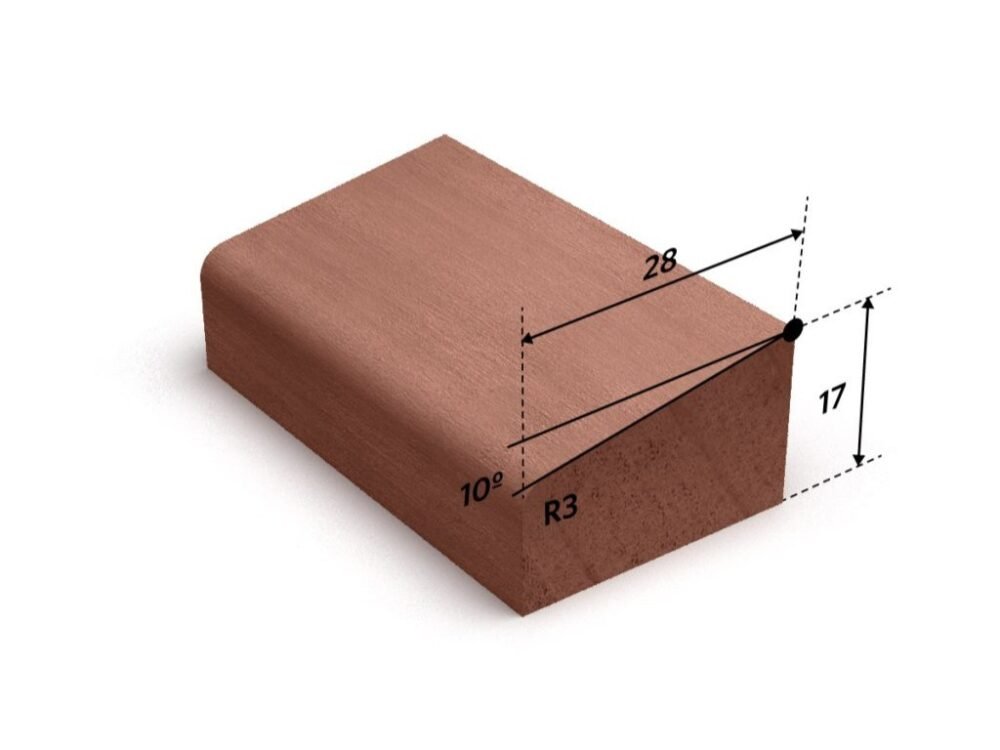 Glaslat A4 Meranti 17x28 mm gegrond 490 cm
