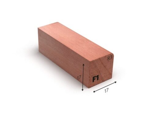 F1 Glaslat F1 Meranti 17x17 mm gegrond 490 cm