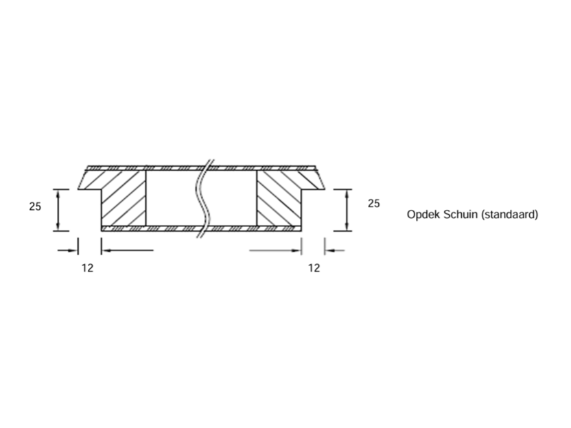 Stalen binnendeurkozijn stijlenset bovenlicht opdek 70 mm