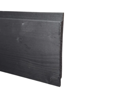 Vuren dubbele sponningplank fijnbezaagd zwart 18x175 mm werkend